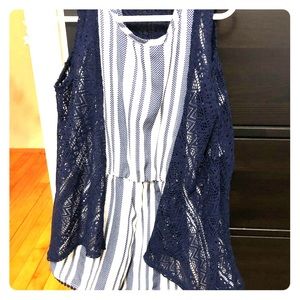 Girls romper with lace jacket